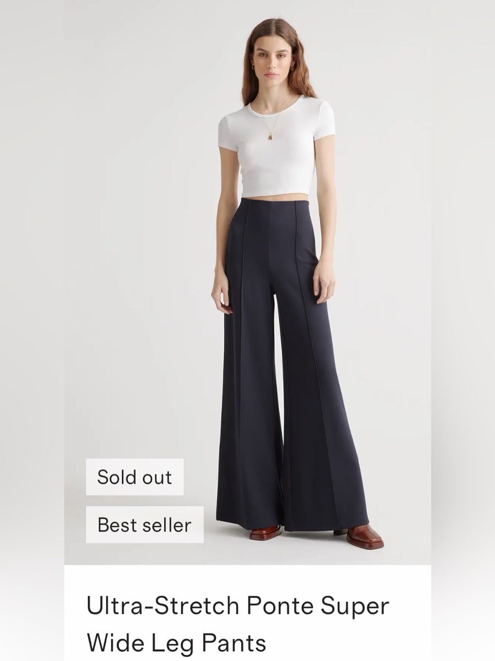 Ultra-Stretch Ponte Super Wide Leg Pants